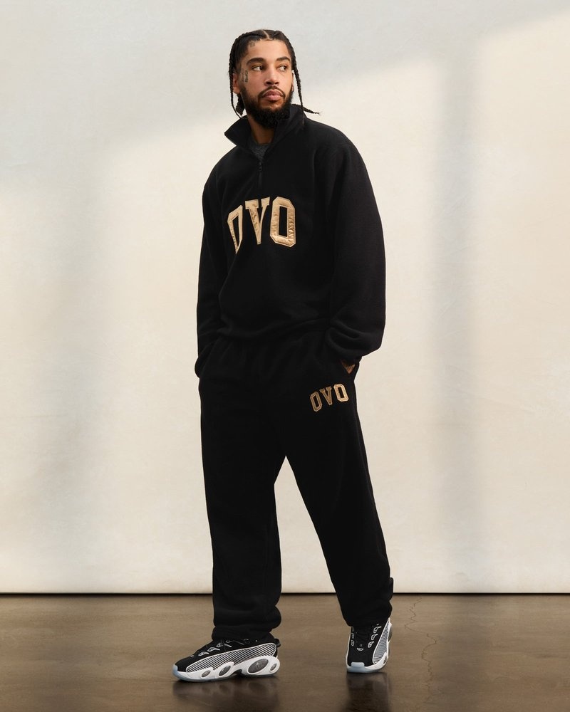 octobers very own ovo arch logo open hem sweatpant black