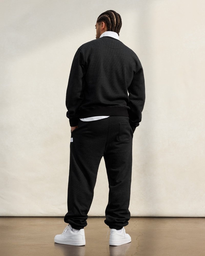 octobers very own ovo seersucker fleece relaxed fit sweatpant blackcharcoal