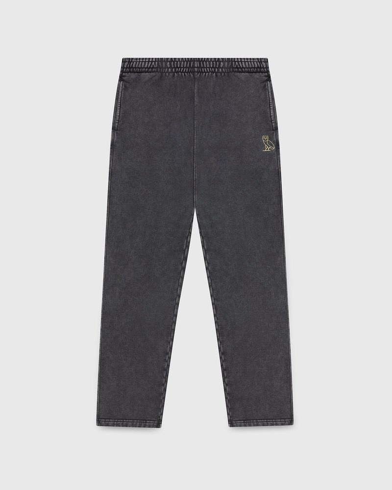 octobers very own ovo muskoka garment dyed open hem sweatpant black