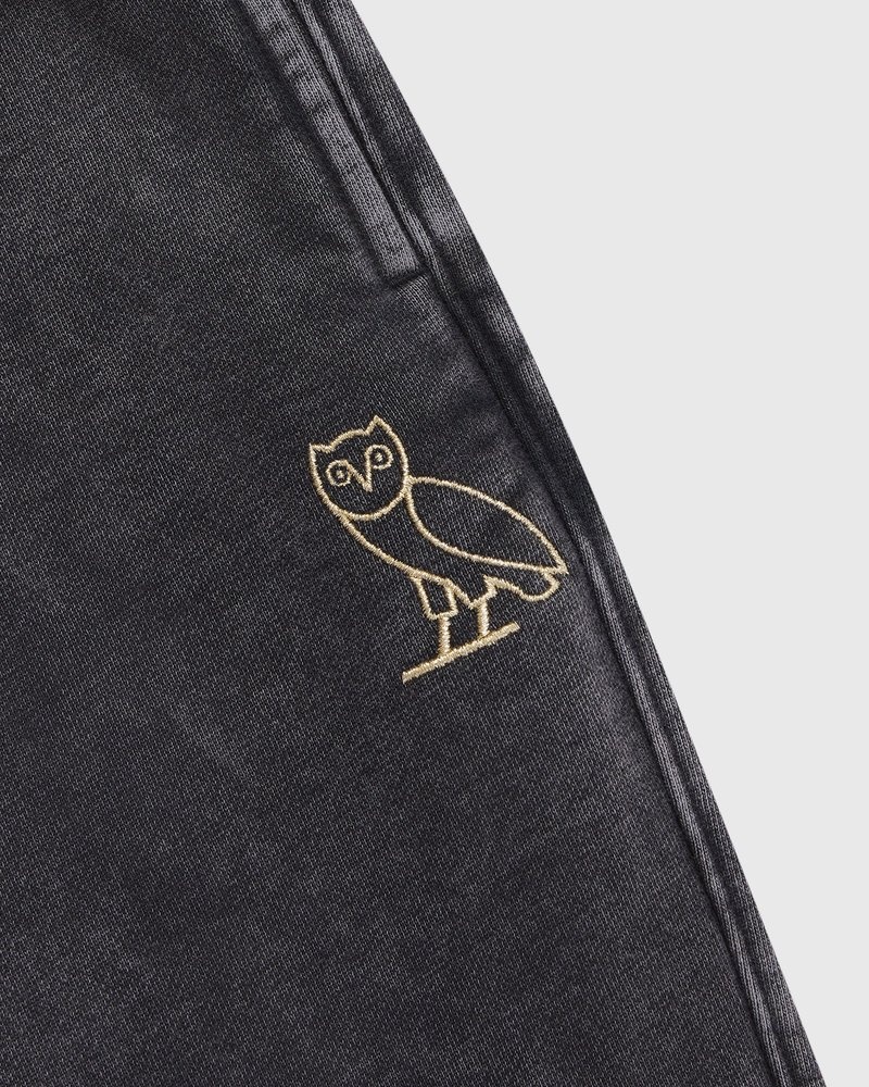 octobers very own ovo muskoka garment dyed open hem sweatpant black