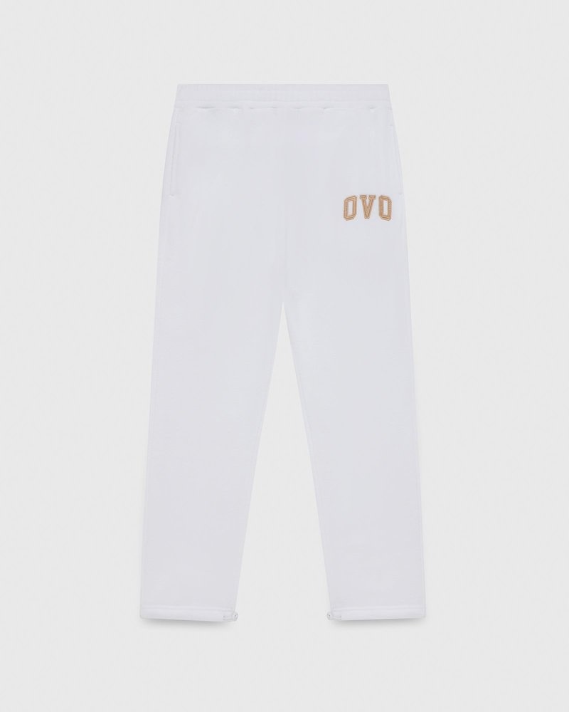octobers very own ovo arch logo open hem sweatpant white