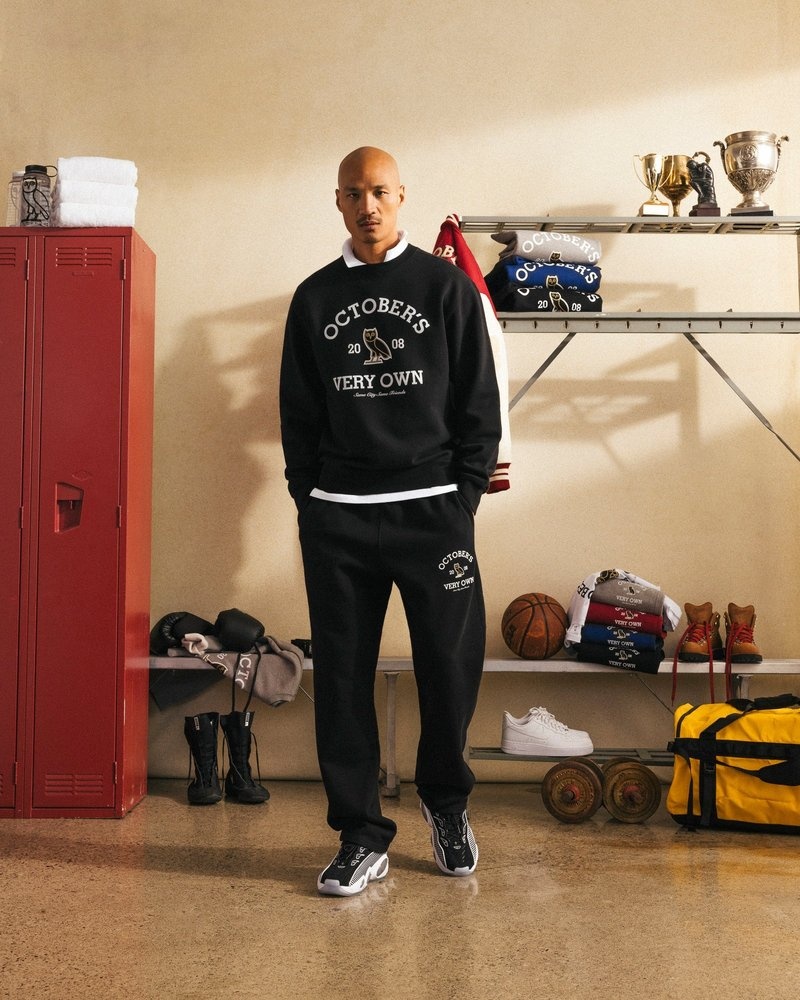 octobers very own ovo collegiate open hem sweatpant black