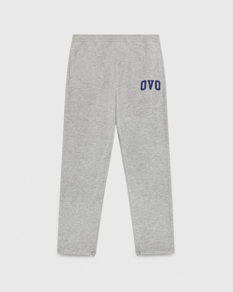 octobers very own ovo arch logo open hem sweatpant gray