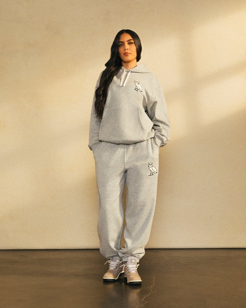 octobers very own ovo mini og plush sweatpant gray