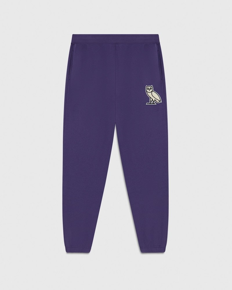 octobers very own ovo mini og plush sweatpant purple pants