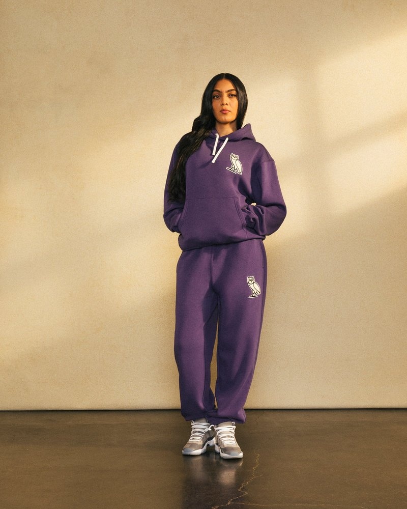 octobers very own ovo mini og plush sweatpant purple pants