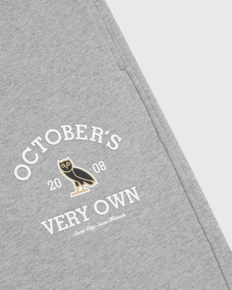 octobers very own ovo collegiate open hem sweatpant gray