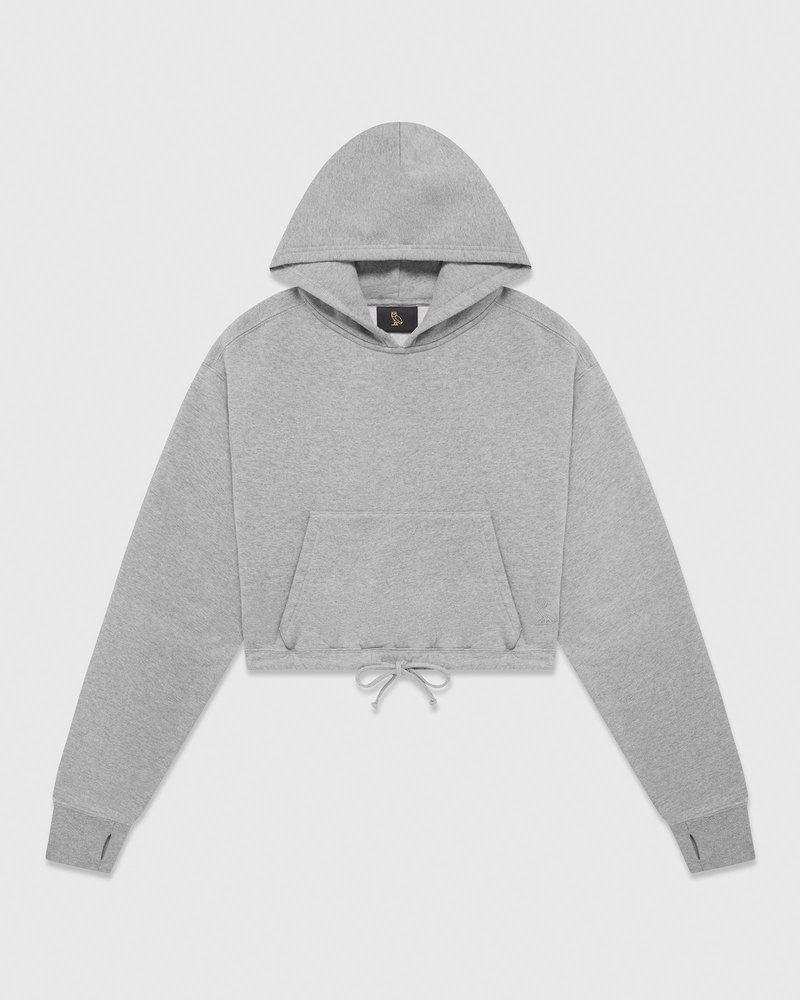 sweaters octobers very own ovo cropped hoodie gray
