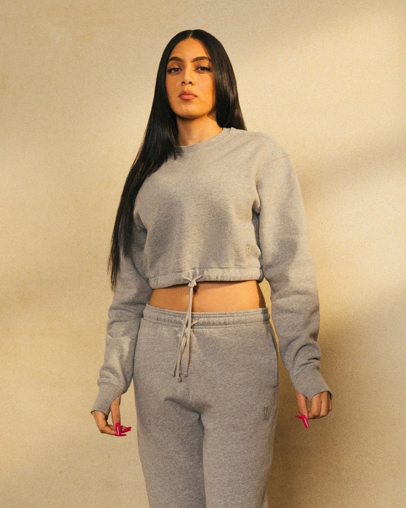 sweaters octobers very own ovo cropped crewneck sweatshirt gray