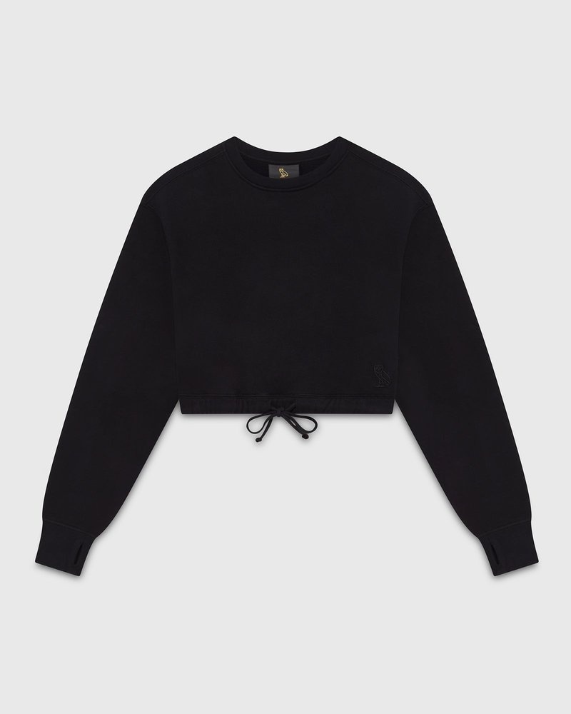 sweaters octobers very own ovo cropped crewneck sweatshirt black
